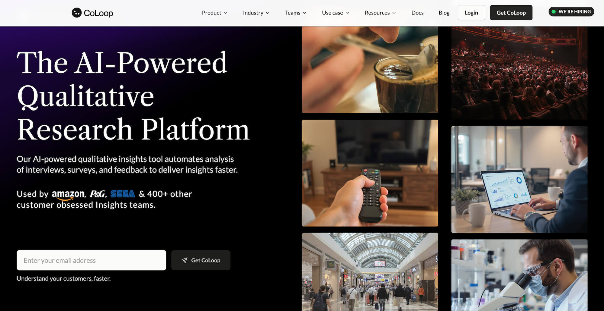CoLoop AI homepage: The AI-Powered Qualitative Research Platform