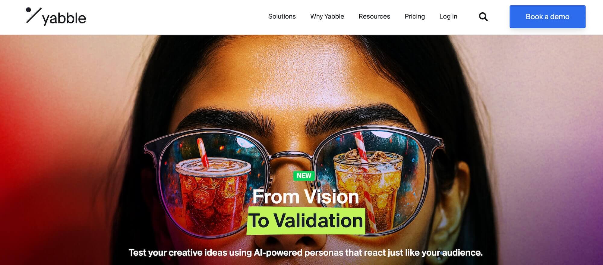 Yabble homepage: From Vision to Validation