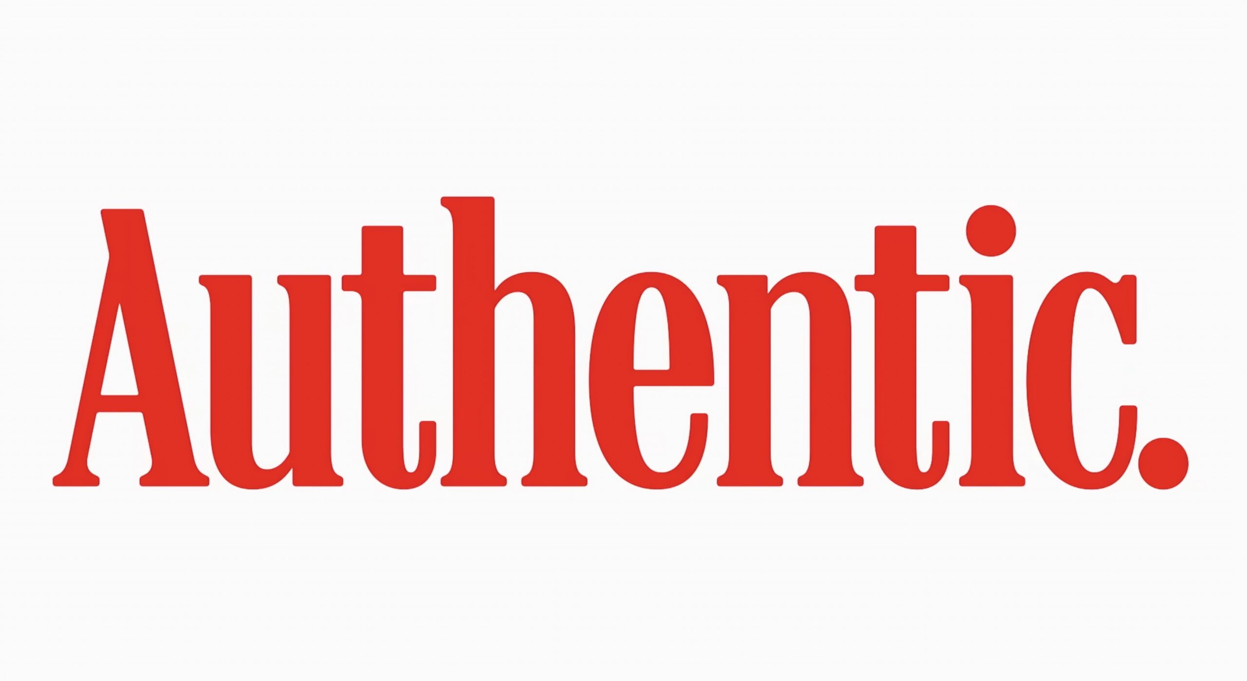 The word "Authentic." in Coca-Cola's refreshed font/branding in red on white background